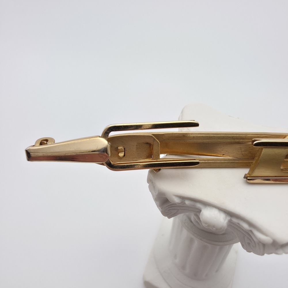 Vintage ANSON USA Tie Clip Bar Clasp Gold Plate Initial Letter C FREE $HIPPING!! - Picture 4 of 8